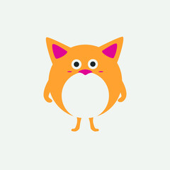 Cute round animals. Little animals with pink cheeks. Beautiful drawings for children.