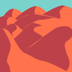 Mountains and beautiful deserts. Beautiful stylish landscape with mountains and seas.