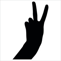 Silhouettes of hands. Hands in different poses. Template for drawing hands. Different positions of hands and fingers