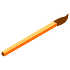 Minimalist brush for creativity and drawing. Brush in isometric 2D style