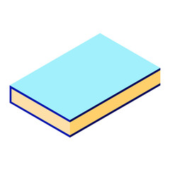Minimalist 2D style notebook for studying and working in isometric style