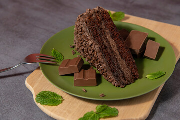chocolate cake on a plate