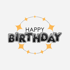Happy Birthday to You Greeting Card with Dark and Orange Color Text on White Background