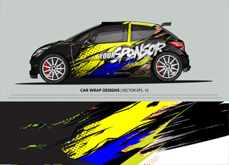 Racing car wrap design vector for vehicle vinyl sticker and automotive decal livery
