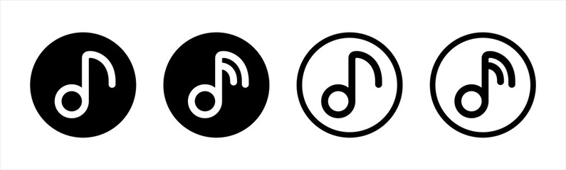 Music notes buttons, Music notes icon symbol, vector illustration