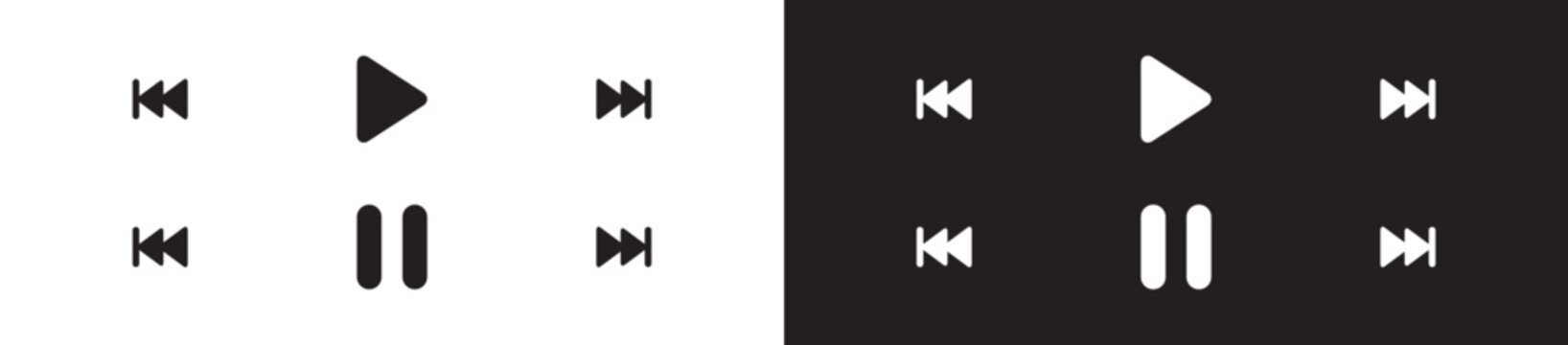 Media player buttons symbol, vector illustration