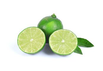  Fresh lime isolated on white background