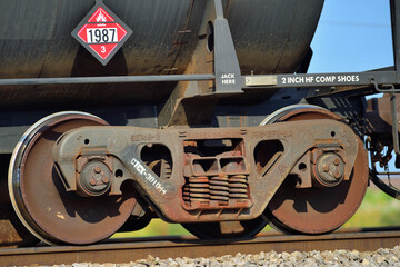 A standard AAR set of wheels or trucks that support freight cars used on North American railroads....