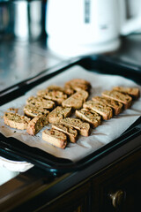Cantuccini looks so good right out of the oven!  - obrazy, fototapety, plakaty
