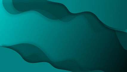 Waves gradient abstract background on the left and right corner of emerald green colors of 2022 year concept with smooth movement and copy space
