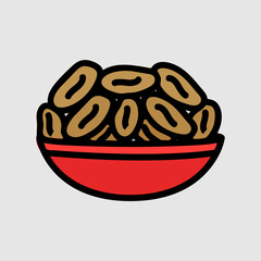 Dates icon in filled line style about ramadan, use for website mobile app presentation