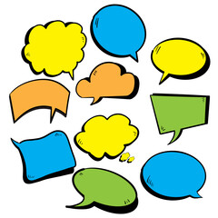 The bubble or balloon text  drawing image