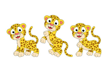 cute jaguar animal cartoon graphic