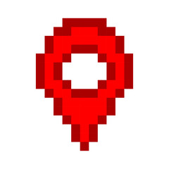 Obraz premium Pixel pin, great design for any purposes. Location pin sign. Vector illustration. stock image. 