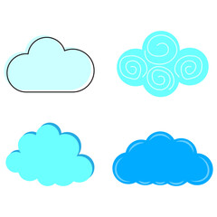 Cartoon clouds. Cloud network. Cloud technology. Vector illustration. stock image.