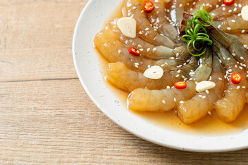 Korean Style Pickled Prawns or  Korean Soy Sauce Pickled Shrimp
