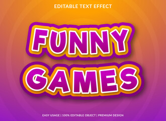 funny games text effect editable template with abstract and modern style use for business logo and brand 