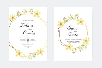 Romantic watercolor wedding invitation