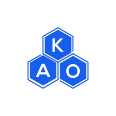KAO letter logo design on White background. KAO creative initials letter logo concept. KAO letter design. 
