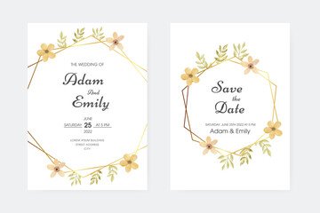 Romantic watercolor wedding invitation