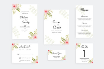 Romantic watercolor wedding invitation