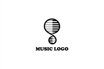 Vector logo element with piano illustration and letter "S". Usable for entertainment, music, concert and music studio logos