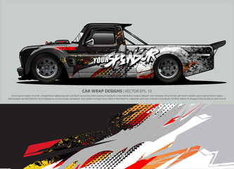 car wrap design. simple lines with abstract background vector concept for vehicle vinyl wrap and automotive decal livery