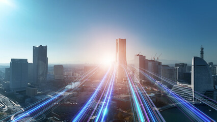 未来へと繋がる光の道　都市と発展