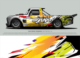 car wrap design. simple lines with abstract background vector concept for vehicle vinyl wrap and automotive decal livery