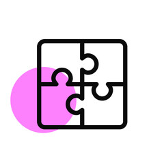 Obraz premium Jigsaw puzzle. Game and success strategy. Pixel perfect, editable stroke icon