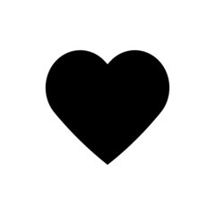 Black heart, heart icon for likes, love illustration, put a sign of approval. UI and UX design, for apps and buttons for interface. Isolated on white background. Vector graphics