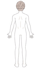 男の子 裸 全身 後ろ姿