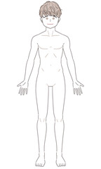 男の子 裸 全身