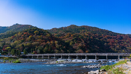 Arashiyama Togetsu bridge in kyoto