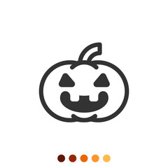 Halloween pumpkin icon, Vector and Illustration.