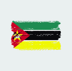 Mozambique Flag Brush. National Flag