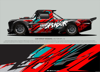 truck graphics. modern camouflage design for vehicle vinyl wrap 