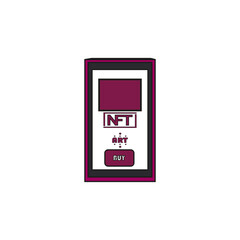 Isolated smartphone animated ntf color art digital ilustration vector