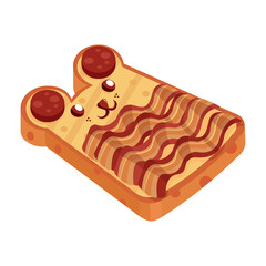 Isolated toasted sweet food healthy nutrition vector illustration