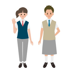 ジェンダーレスな夏制服を着た高校生