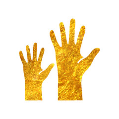 Hand drawn gold foil texture icon Hands
