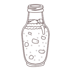 Isolated pinneapple smoothie draw food healthy nutrition vector illustration