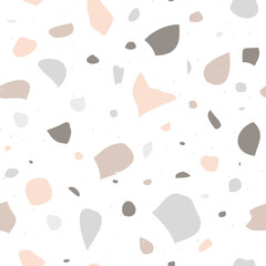 Venetian terrazzo texture seamless pattern. Minimalistic interior decoration. Vector illustration in flat style.