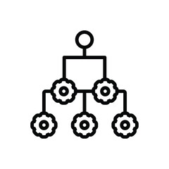 Black line icon for workflow