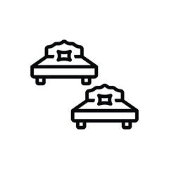 Obraz premium Black line icon for beds