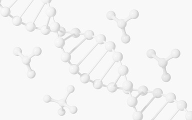 DNA with white background, 3d rendering.