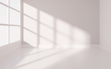 Fototapeta premium White empty room, 3d rendering.