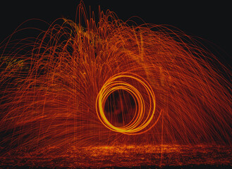 Vortex of fire and sparks 