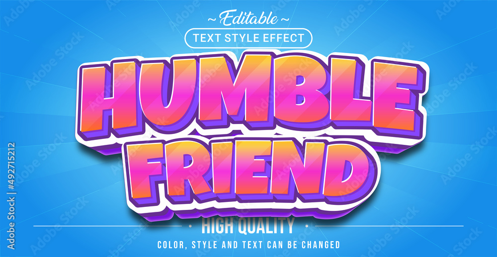 Poster Editable text style effect - Humble Friend text style theme.