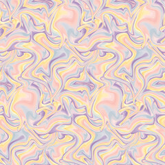 Seamless pattern with paint stains. Surreal abstract background with striped, artistic texture. Trendy backdrop in pastel colors. Vector illustration.